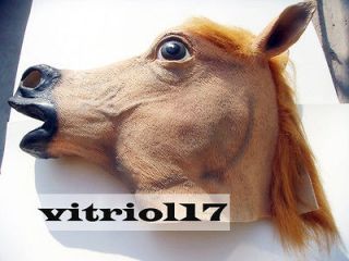Horse Head Mask Creepy Party Costume Theater Prop Novelty Latex Rubber