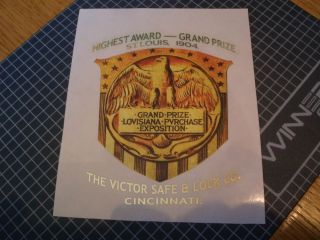 Victor Safe Antique Decal, Emblem, Sticker, Reproduction