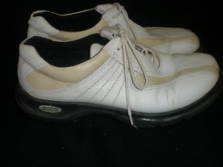 Ecco Womens Waterproof Leather Golf Shoes Spikes 40 9 9.5