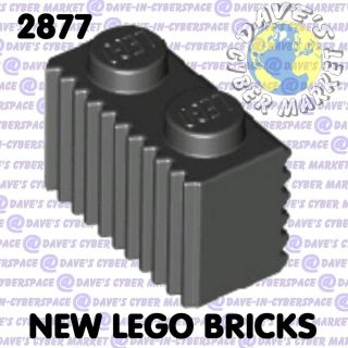 NEW LEGO ☻ (Pack of 5) x Black Profile Brick 1 x 2 with Grille 