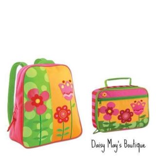 STEPHEN JOSEPH FLOWER SCHOOL BACKPACK   BAG WITH MATCHING LUNCH BOX 