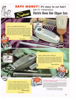   ADVERTISEMENT SUPREME ELECTRIC HOME HAIR CLIPPER SETS, KNIFE SHARPENER