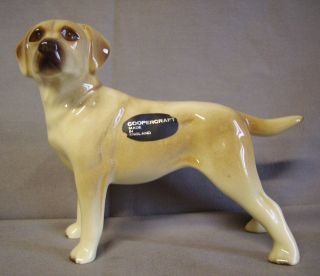 Gorgeous Golden Labrador Dog Figurine Coopercraft Label
