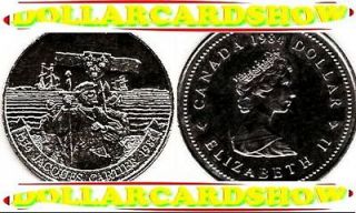   CANADIAN HISTORIC JACQUES CARTIER / QUEEN ELIZABETH $1 DOLLAR COIN