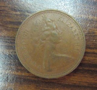 1971 New Penny Bronze Elizabeth II old coin