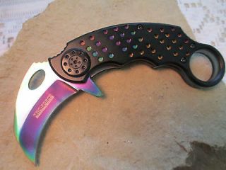 Tac Force Rainbow Karambit Assisted Open Knife TF 621RB zix