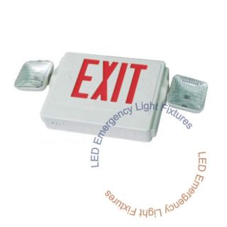Red LED Exit Sign & Emergency Light Standard Combo UL924 E41CR