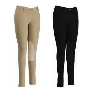 Tuffrider Cotton Knee Patch Breeches   Ladies   PULL ON   Sand   All 