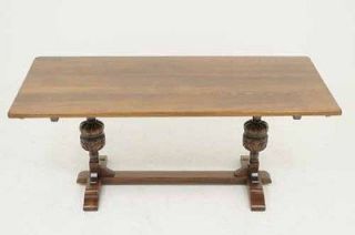 Antique Scottish Solid Oak Refrectory Dining, Hall, Writing Table