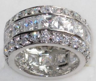   CT SIMULATED DIAMOND PRINCESS WEDDING BAND RING ALL SIZES