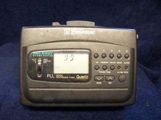 EMERSON CASETTE AM/FM RADIO WALKMAN AC2120 digital tuner alarm clock 