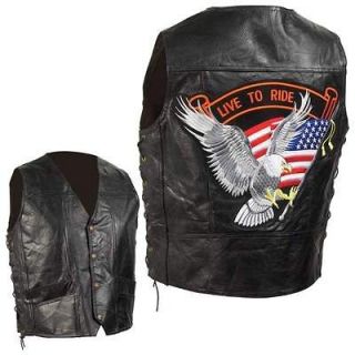 leather motorcycle vest in Vests