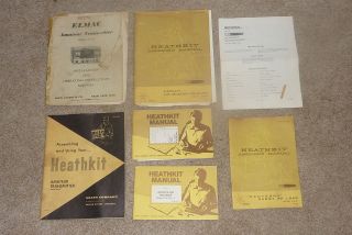 Vintage Heathkit Lot of 6 Manuals + 1 Elmac Manual ~ Cheap