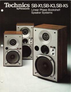 Technics SB X5/SB X3/SB​ X1 Speaker Brochure 1970s