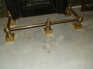SWEET ORNATE BRASS FIREPLACE FENDER HARD TO FIND SIZE 32