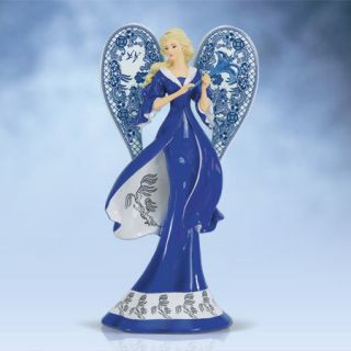   Guidance Beneath Figurine   Angels of Blue Willow Bradford Exchange