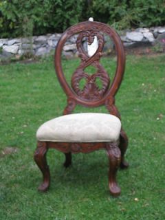 GORGEOUS SOLID MAHOGANY CARVED DINING CHAIR OR DESK CHAIR