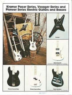 Kramer Pacer, Voyager and Pioneer Series Guitar and Bass brochure 