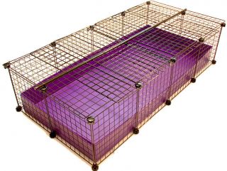 NEW 2x4 Grid Covered C&C Cube & Coroplast Guinea Pig Cage   Large