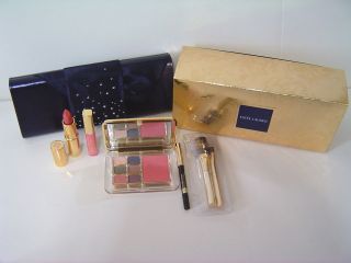 Estee Lauder STARRY NIGHTS Swarovski Clutch /Cosmetic Bag & 7 pc 