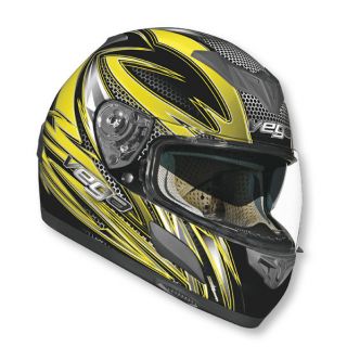 Vega Insight Razor Yellow Full Face Helmet with Drop Down Sun Shade 