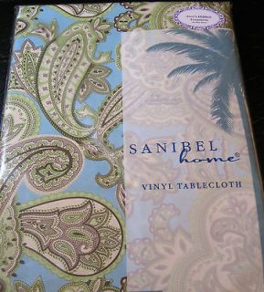 FLANNEL BACKED VINYL SANIBEL HOME TABLECLOTHS ASSORTED SIZES   BRAND 