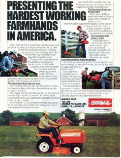 1982 Jacobsen Homelite Textron GT Garden Tractor & Farm Equipment Ad