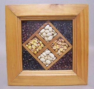 Grains Seeds Beans Framed Display Kitchen Wall Box Picture White B 