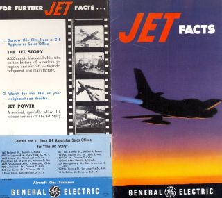 Jet Facts 1954 Booklet General Electric Aircraft Gas Turbine Engines 