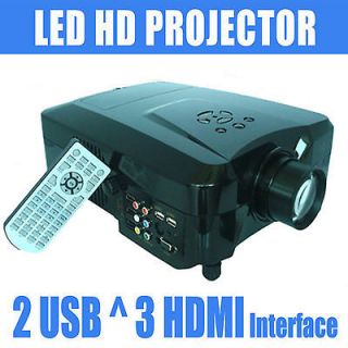   HDMI 2*USB HD Home Theater projector LED lamp Movie&Game Supprot 1080P