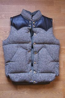 Rocky Mountain Featherbed Down Vest Olive Tweed jacket Size 40 RMFB