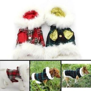Pet Clothing Winter Dog Coats with fur Hood Small Dachshund Large Big 