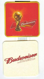 INCH BUDWEISER BEER COASTER * FIFA WORLD CUP SOCCER 