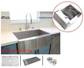 Newly listed 30 Stainless Steel Curve Apron Kitchen Farm Sink Combo