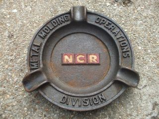 Rare NCR National Cash Register Cast Iron Ash Tray Metal Molding Opr 