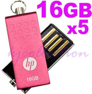 HP v115p 16GB 16G USB Flash Pen Drive Disk Swivel Pocket Memory PINK 