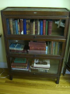 Lundstrom Antique Barrister/Lawy​er (3) Tier Bookcase Good Condition