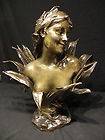 19th Century French Bronze by Henri Godet (1863 1937) “Woman Flower 