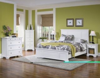 White Queen 5PC Bedroom Set Bed, Night Stand, & Chest