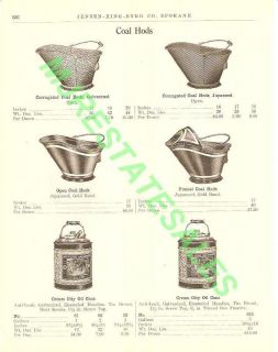 1911 Antique Cream City Oil Can Coal Hod Bucket AD