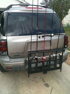fishing rod holder for suv or truck hitch fishing rod