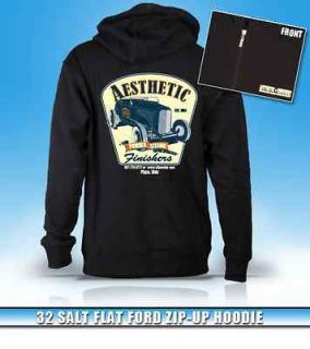 Aesthetic Finishers 1932 Salt Flat Ford Hot Rod Zip up Hooded Hoodie 