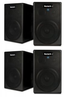 NEW (4) NUMARK NPM5 2 Way 5 DJ Studio Stereo System PA Speakers w 