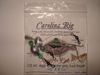  Carolina Ready Rig 3/4 oz & 1oz 2/0 hook Flounder pier bridge fishing