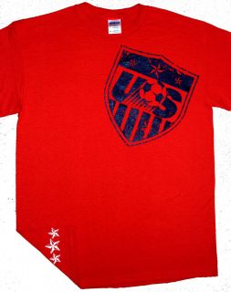 US Soccer National Team Destroyed Logo T shirt Tee USA