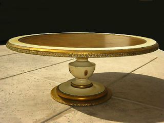 Vintage Mid Century Round Gold Gilt COFFEE TABLE Hollywood Regency 