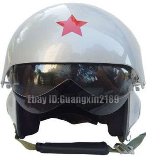New Chinese Military Glossy Silver Jet Flight Pilot Helmet All Sizes