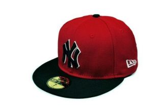 NEW ERA 59FIFTY MLB BASEBALL CAP NEW YORK YANKEES RED BLACK WHITE 