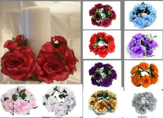 Wedding Unity Centerpiece Candle Ring FITS 3 CANDLE PICK ROSE 