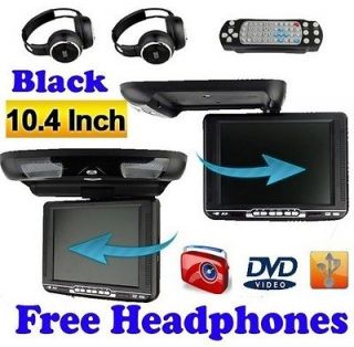 10 Gray Car DVD Player Flip Down Monitor Roof Mount FM USB+Wireless 